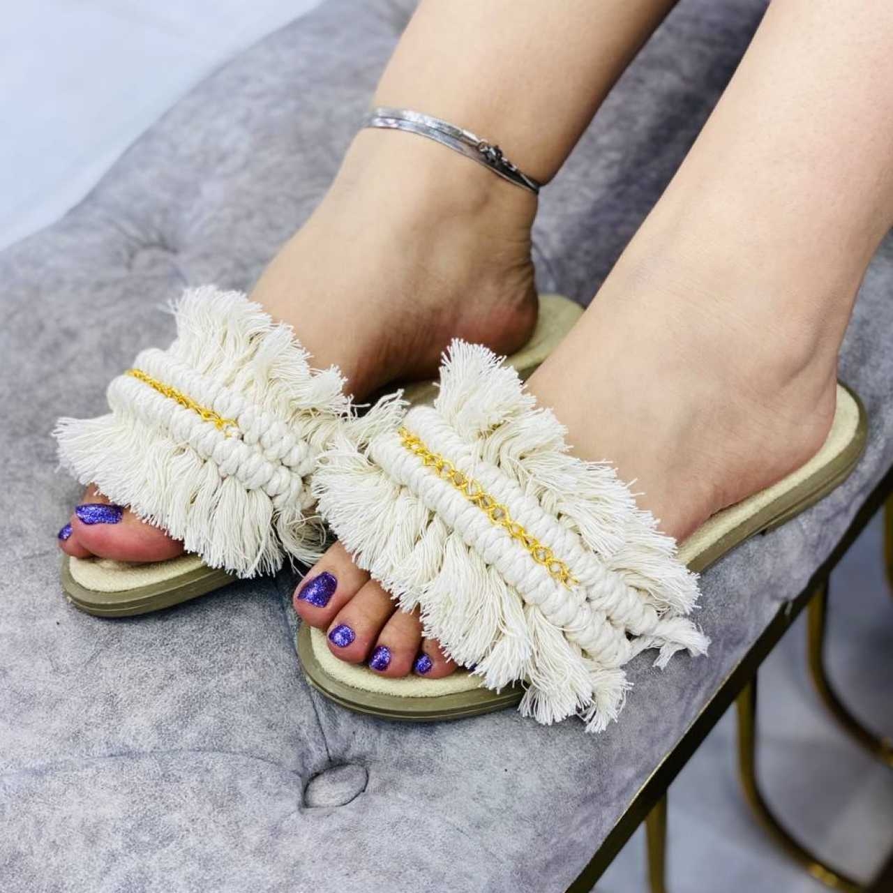 صندل دمپایی مکرومه