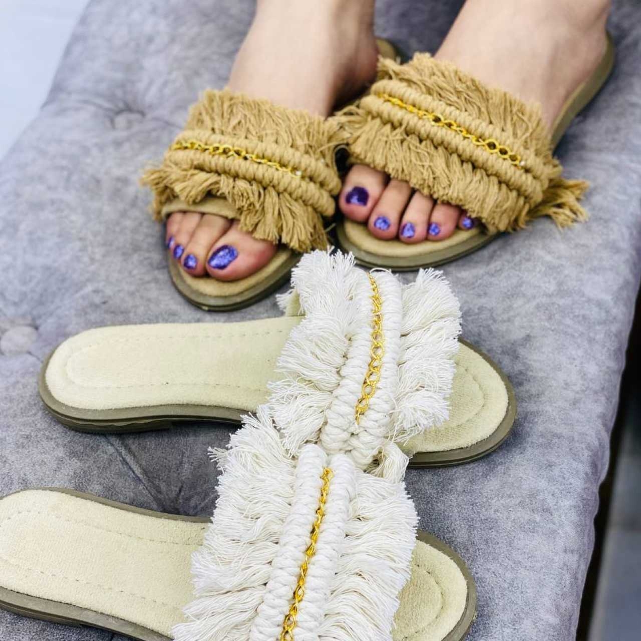 صندل دمپایی مکرومه